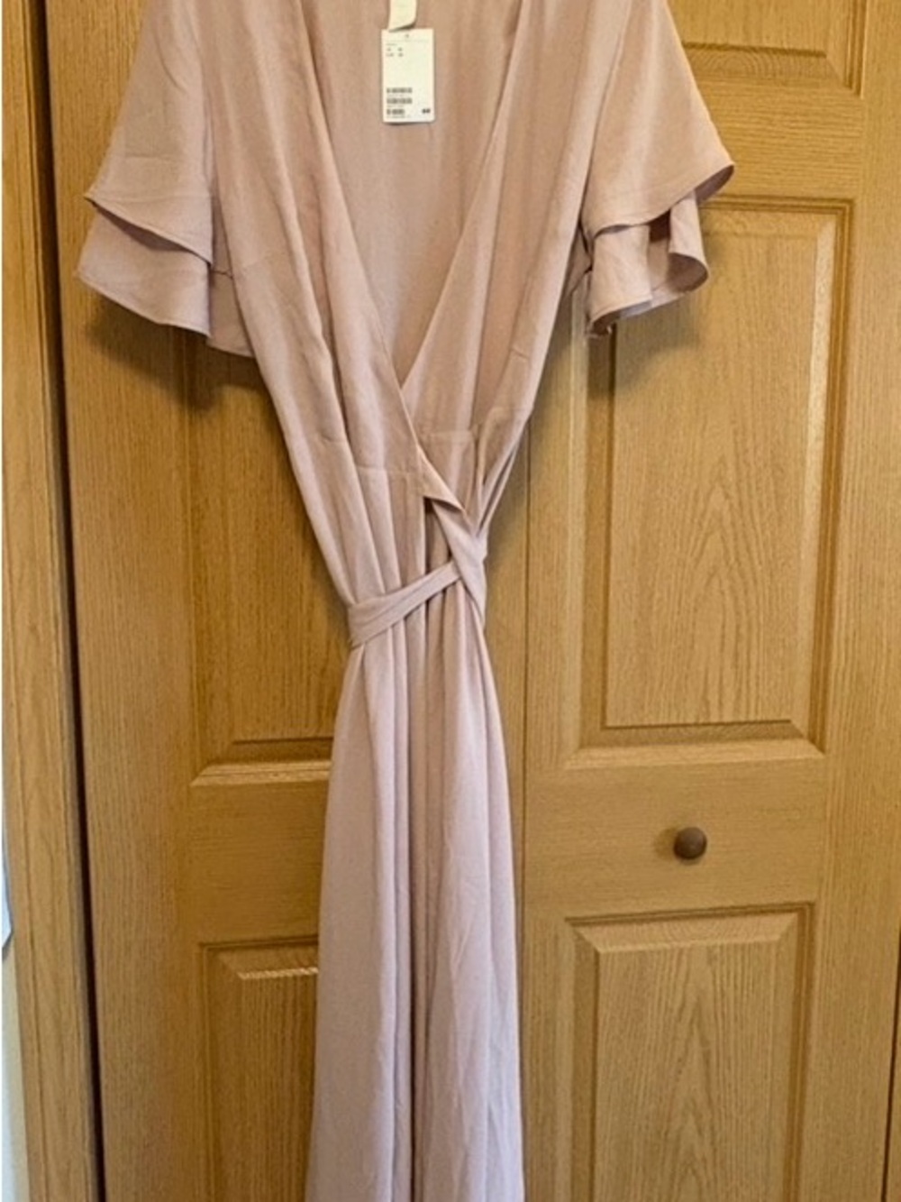 H&M Dusty Rose Wrap Maxi Dress size 12 NWT